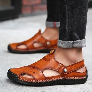 sandálias masculinas, sandálias de verão, sandálias de couro, sandálias slip on