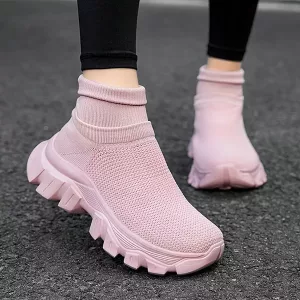 tênis slip-on, tênis casuais, tênis meia, tênis de sola grossa, tênis antiderrapante, tênis de malha, tênis respirável