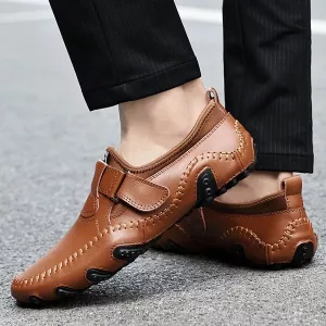 deslizamento em sapatos, sapatos casuais, sapatos de couro, mocassins de couro, mocassins para homem